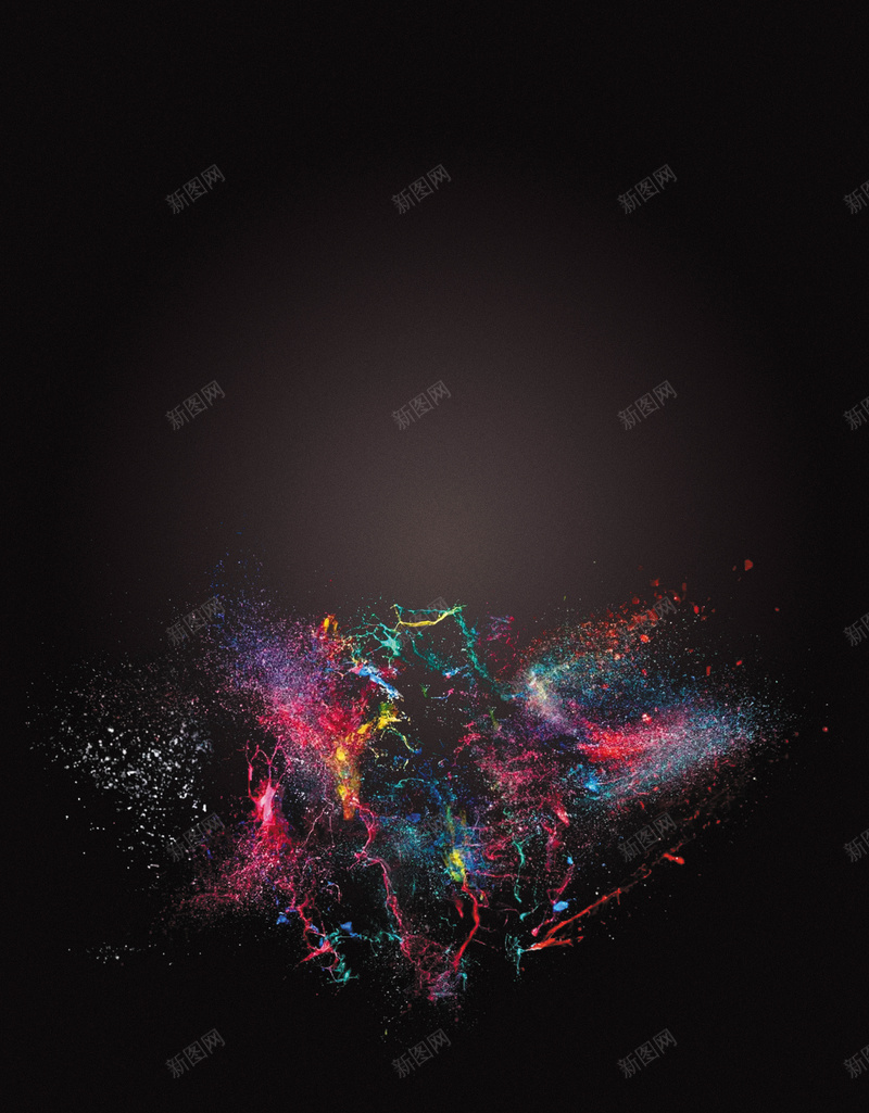 健身运动宣传海报psd设计背景_新图网 https://ixintu.com 促销广告 健身机构 健身运动 彩色粉尘 简洁 运动员 金色 黑色