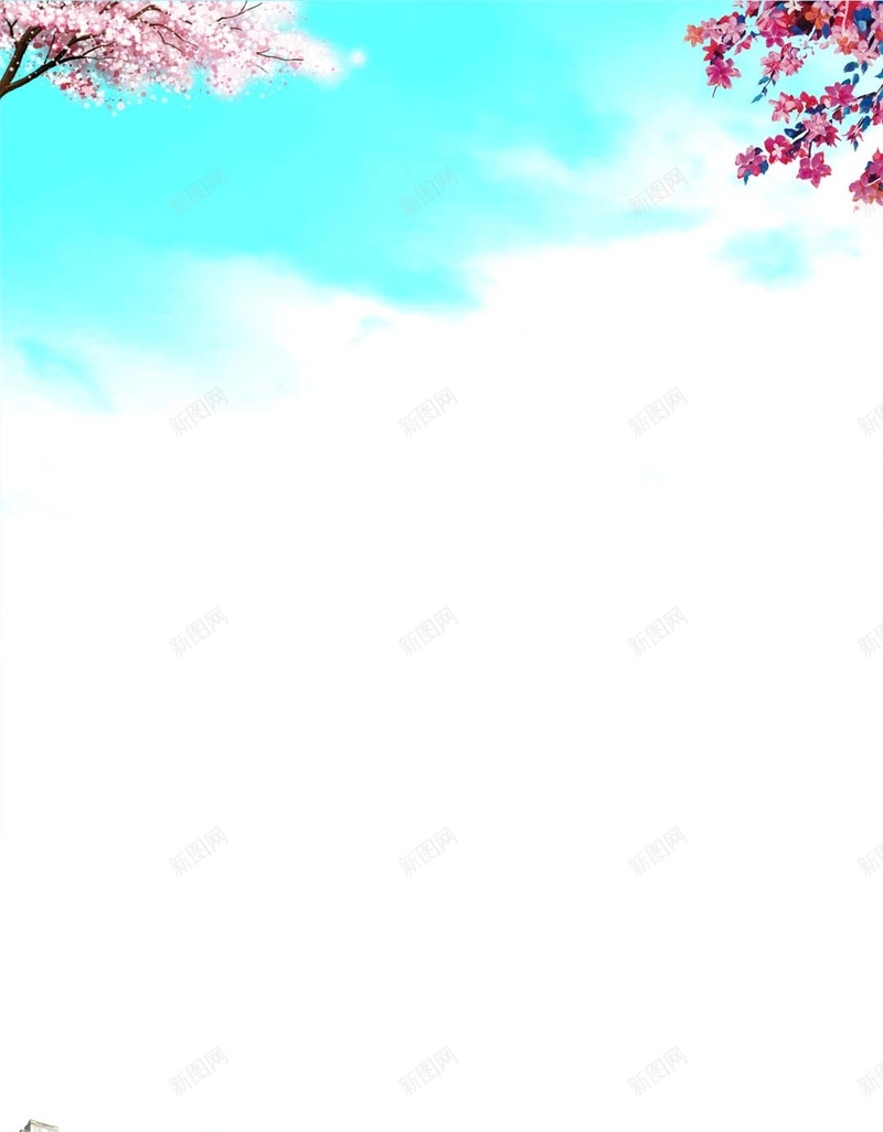 房地产广告H5背景psd设计背景_新图网 https://ixintu.com 云朵 天空 广告 房产 房产广告 房地产 房屋广告 楼房 白色 红色 花朵 蓝色