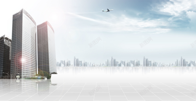 商务商业广告背景psd设计背景_新图网 https://ixintu.com PSD 企业文化 商业 商务 城市 大厦 平面 广告 建筑 模板 海报 画册 素材 繁华 背景 飞机 高楼