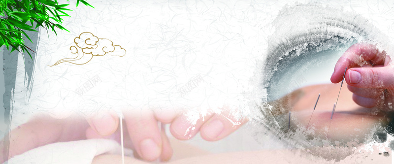 中医水墨灰色海报banner背景psd设计背景_新图网 https://ixintu.com banner 中医 健康 医疗 图文 手势 水墨 治疗 海报 灰色 疾病 祥云 竹子 背景 针灸