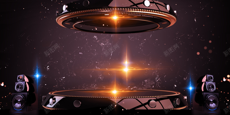 清新舞台音乐黑色背景psd设计背景_新图网 https://ixintu.com KTV 光芒 星星 清新 激情 狂欢 背景 舞台 闪耀 音乐 音响 音浪 黑色