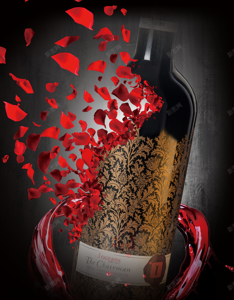 黑色创意红酒花瓣酒会背景psd设计背景_新图网 https://ixintu.com 创意 品鉴会 大气 指示牌 海报 红色 红酒 花瓣 质感 邀请函 酒会 金色 高端 黑色