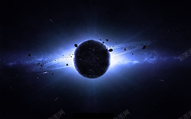 蓝色星球光环宇宙jpg设计背景_新图网 https://ixintu.com 光环 宇宙 星球 蓝色