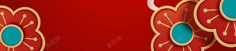 红色喜庆花卉新春开门红海报psd设计背景_新图网 https://ixintu.com 2018 中国风 喜庆 开门大吉 开门红 扁平 扇子 春节 灯笼 狗年 花卉