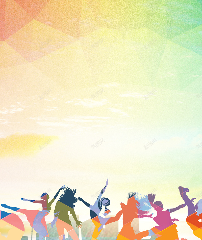 舞台剧大赛海报背景psd设计背景_新图网 https://ixintu.com 人物剪影 几何 学校 学生 校园 梦想 比赛 社团 舞台剧大赛图片下载 跳舞