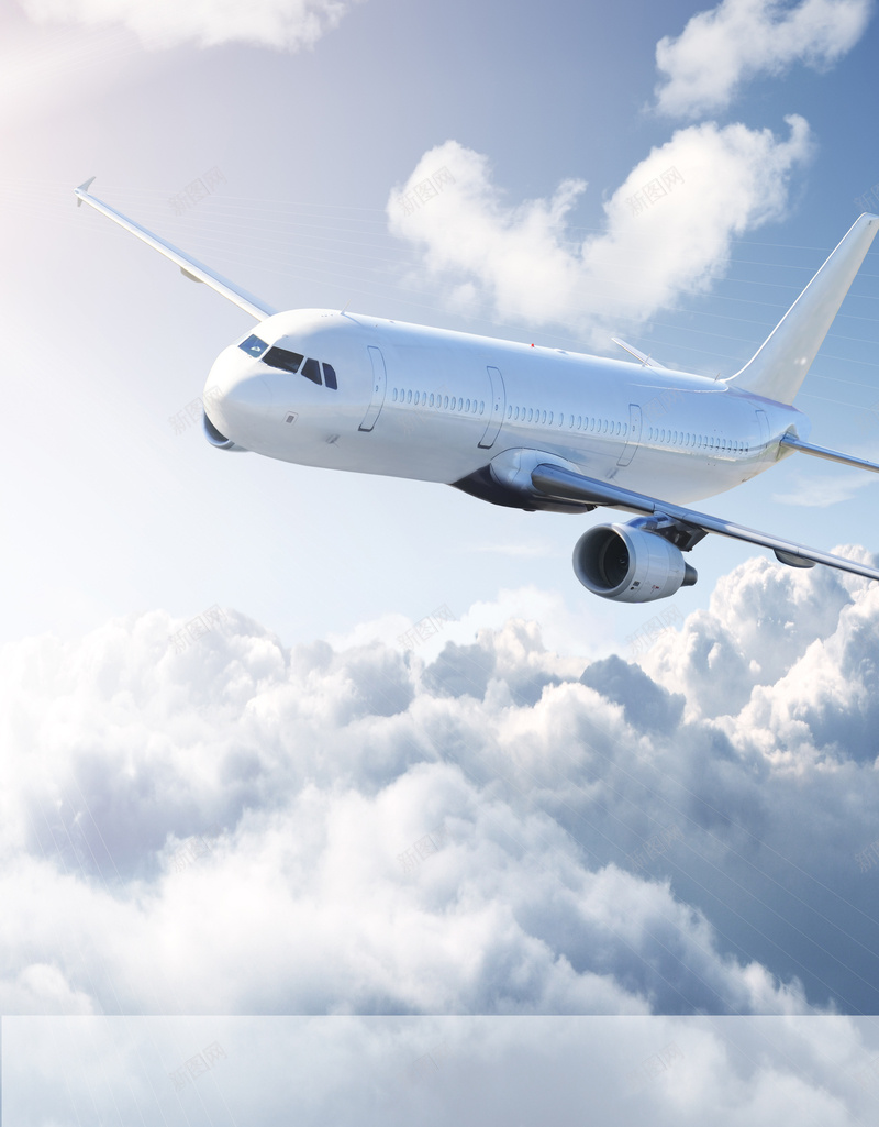 航空公司海报psd设计背景_新图网 https://ixintu.com 大气 天空 蓝色冷静 飞机