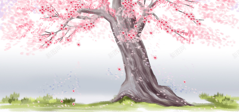浪漫日本樱花节主题背景图背景