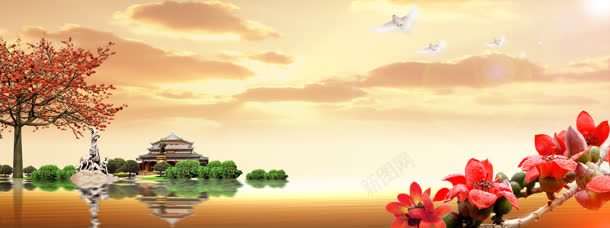 古典风景背景jpg设计背景_新图网 https://ixintu.com 中国风 中式背景 古典