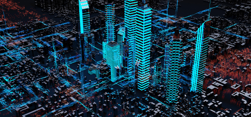 城市科技科幻绿色建筑海报背景jpg设计背景_新图网 https://ixintu.com 交通 写字楼 城市 大厦 大气 建筑 海报 科技 荧光 高楼