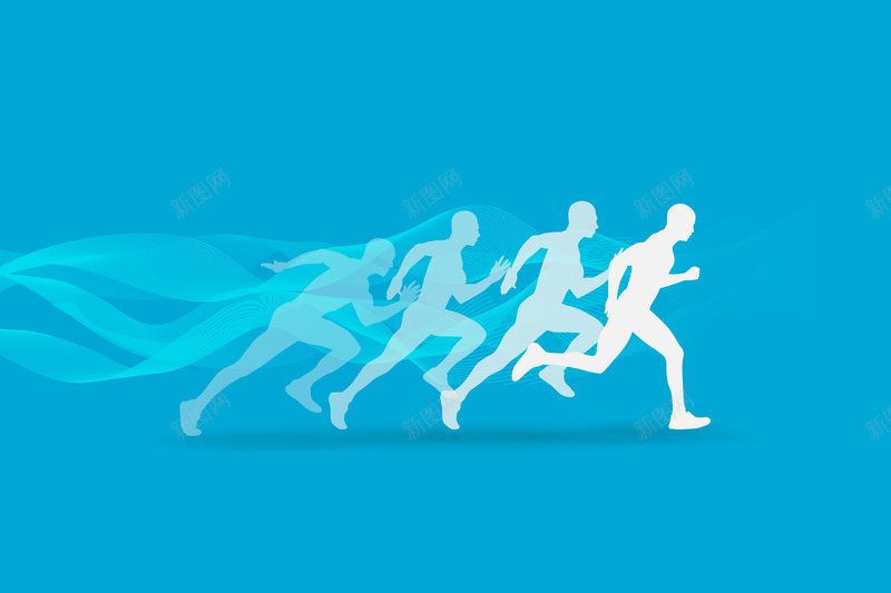 简约校园运动会宣传海报矢量图ai设计背景_新图网 https://ixintu.com 人物剪影 冲刺 几何 动态 奔跑 开心 扁平 渐变 简约 蓝色 运动会 矢量图