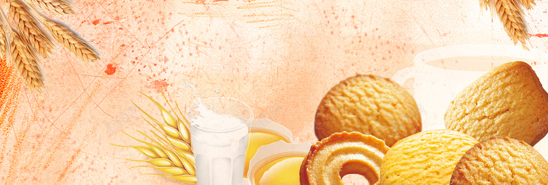 黄色清新文艺风麦子饼干电商bannerpsd设计背景_新图网 https://ixintu.com banner 帽子 曲奇 清新文艺风 牛奶 电商 饼干 饼干促销 麦子 黄色