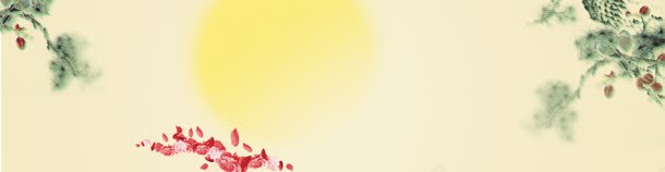 淘宝中秋节bannerjpg设计背景_新图网 https://ixintu.com 月亮 树叶 花