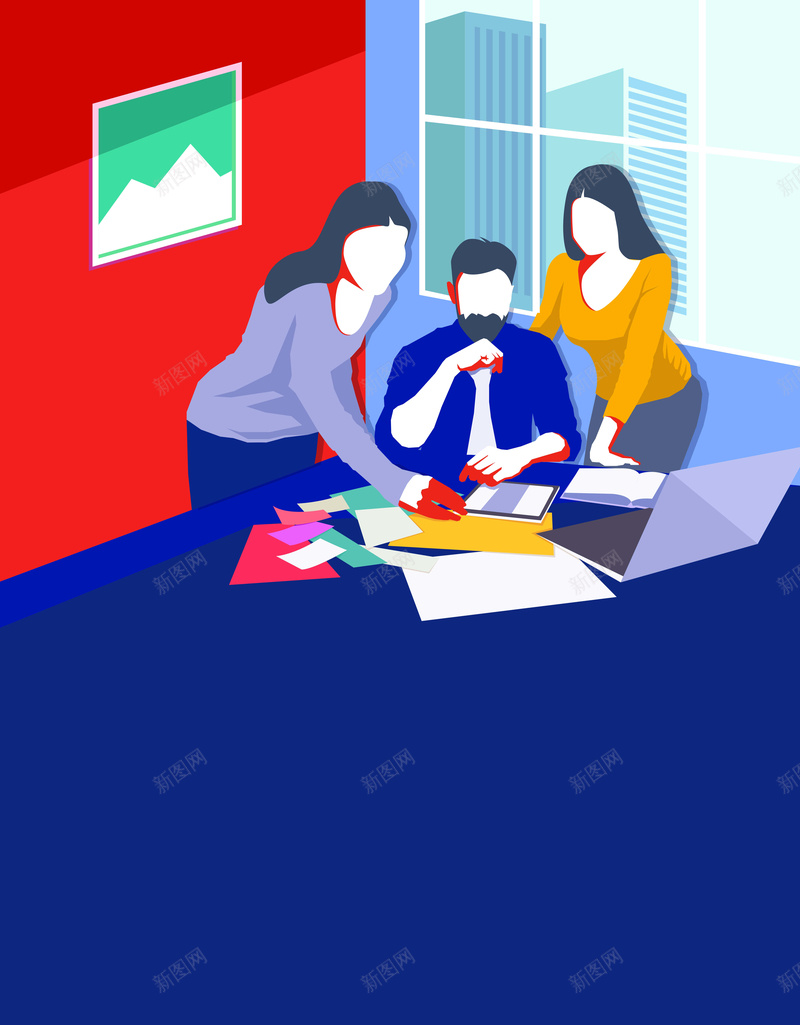 创意加入我们招聘插画海报psd设计背景_新图网 https://ixintu.com 人才 公司 办公室 加入 加入我们 合伙人 场景 招聘 招聘人才 招聘会 招聘插画 招聘海报 职场
