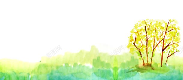 卡通手绘秋天树黄叶水彩背景bannerjpg设计背景_新图网 https://ixintu.com banner 卡通 手绘 树 水彩 秋天 背景 黄叶