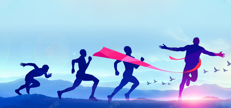 跑步扁平蓝色海报banner背景psd设计背景_新图网 https://ixintu.com banner 人物 健康 健身 剪影 奔跑 扁平 比赛 海报 爬山 竞赛 背景 蓝色 跑步 运动