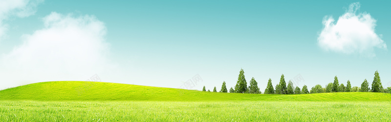 蓝天白云绿草地banner背景psd设计背景_新图网 https://ixintu.com 大气 树林 海报banner 清新 白云 绿草 草地 蓝天