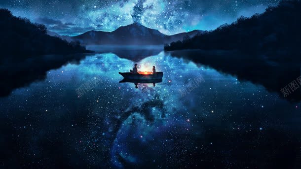 梦幻天空海上的小船jpg设计背景_新图网 https://ixintu.com 天空 小船 梦幻 海上