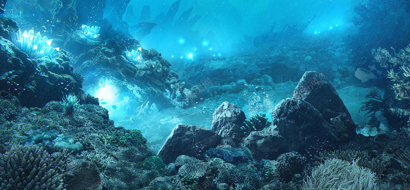 梦幻海底世界背景促销bannerjpg设计背景_新图网 https://ixintu.com banner 全屏首页 夏季促销 服装促销 梦幻 活动促销 海底世界 节日促销 蓝色背景