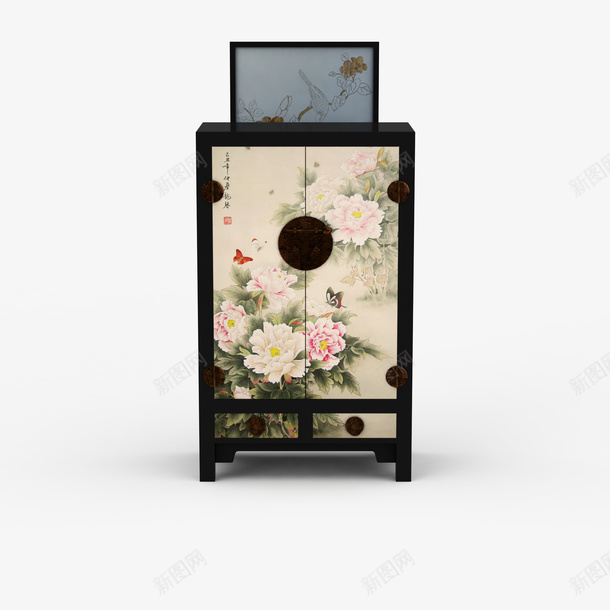 黑色典雅中式柜子png免抠素材_新图网 https://ixintu.com 中式柜子 复古 复古花纹柜子 柜子 花纹 黑色 黑色典雅中式柜子 黑色复古柜子