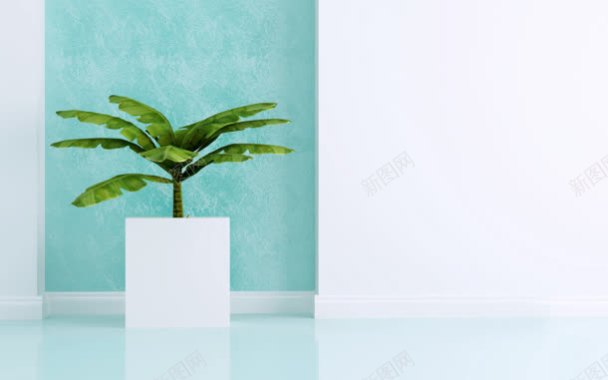 绿色植物盆栽宣传彩页背景