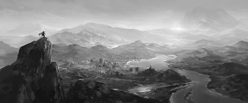 登高望远灰色背景jpg设计背景_新图网 https://ixintu.com 动画人物 动画背景 手绘人户 游戏背景 灰色背景 电影人物 电影背景 登高望远 背景海报