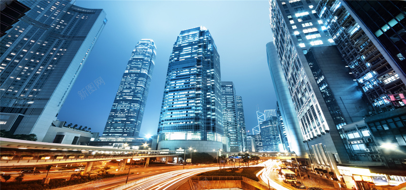 蓝色城市建筑夜景海报背景jpg设计背景_新图网 https://ixintu.com 商务 地产风光 城市建筑风景 建筑大楼 海报banner 淘宝服装海报背景 科幻 科技 高楼大厦