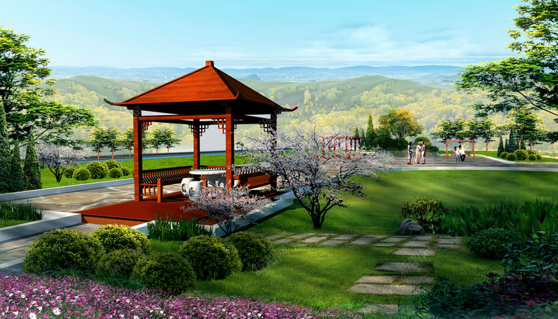 凉亭3D效果图背景psd设计背景_新图网 https://ixintu.com 3D效果图 凉亭效果图 园林景观设计 海报 背景 防腐木