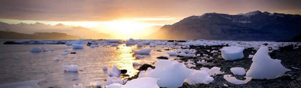 冰山唯美风景bannerjpg设计背景_新图网 https://ixintu.com 企业文化 冰块 商务 夕阳 广告 模型