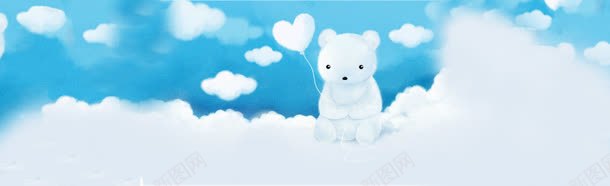 卡通小熊蓝天白云背景bannerjpg设计背景_新图网 https://ixintu.com banner 动漫蓝天白云图片 卡通 小熊 白云 背景 蓝天