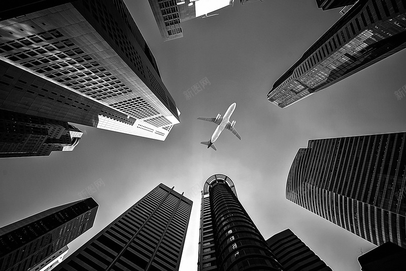 黑白简约城市背景jpg设计背景_新图网 https://ixintu.com 商务 城市 大楼 海报 简约 背景 质感 飞机 高楼 黑白
