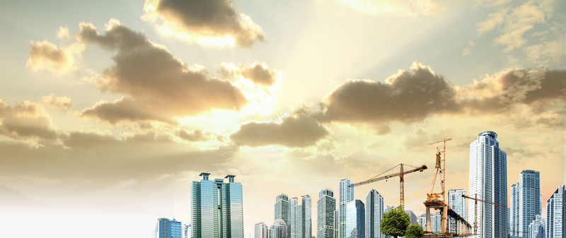 施工背景psd设计背景_新图网 https://ixintu.com 云 商业 商务 大厦 工地 机器 海报banner 科幻 科技 高楼建筑