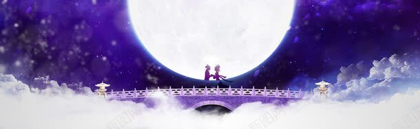 淘宝背景jpg设计背景_新图网 https://ixintu.com 中秋之夜 月亮 浪漫