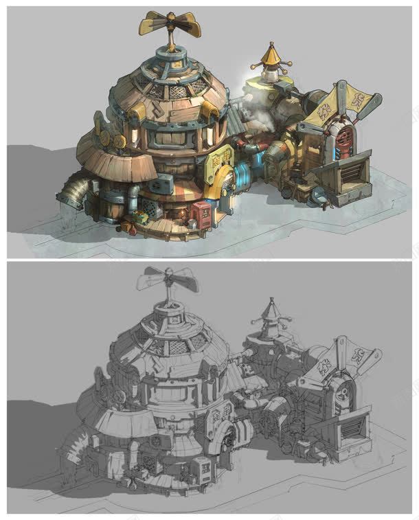 建筑商品模型原画jpg设计背景_新图网 https://ixintu.com 商品 建筑 模型