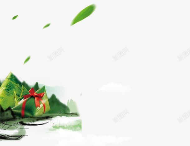 龙舟端午png免抠素材_新图网 https://ixintu.com 吃粽子 礼品免费送 端午节 绿色 艺术字