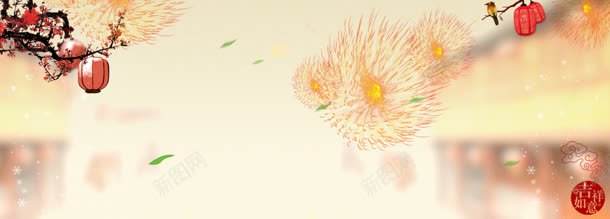 炫酷中国风淘宝背景jpg设计背景_新图网 https://ixintu.com 灯笼 烟火 简约