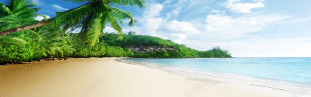 蓝天白云海滩背景jpg设计背景_新图网 https://ixintu.com 动漫蓝天白云图片 椰子树 海滩 白云 蓝天