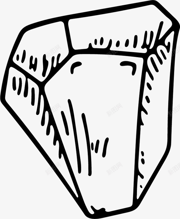 卡通简笔画水晶钻石装饰图标png_新图网 https://ixintu.com 广告设计 极简水晶装饰 简笔画水晶 简约黑白线条钻石插画 钻石水晶黑白装饰 黑白水晶