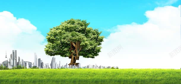 健康树背景jpg设计背景_新图网 https://ixintu.com 健康 城市 草地