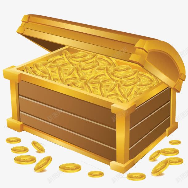 打开的金币箱子png免抠素材_新图网 https://ixintu.com 卡通手绘 奖箱 盒子 礼品 礼物 箱子 获奖 金币