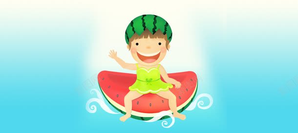 西瓜船小孩清新背景bannerjpg设计背景_新图网 https://ixintu.com banner 小孩 清新 背景 船 西瓜