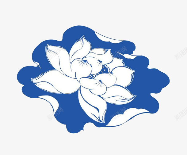 蓝色莲花png免抠素材_新图网 https://ixintu.com 荷花 莲花 蓝色 蓝莲花