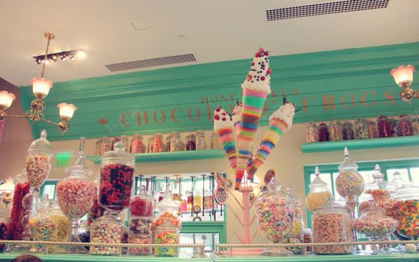 彩色糖果店铺壁纸背景