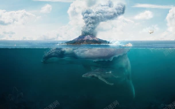 深海底下的鳄鱼白云jpg设计背景_新图网 https://ixintu.com 底下 深海 白云 鳄鱼