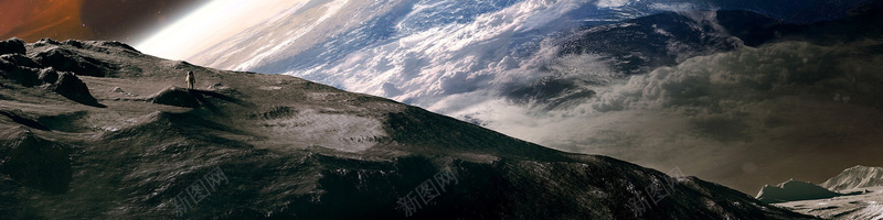 外太空背景bannerjpg设计背景_新图网 https://ixintu.com 大气 太空人 太空人月球地球宇宙太空 海报banner