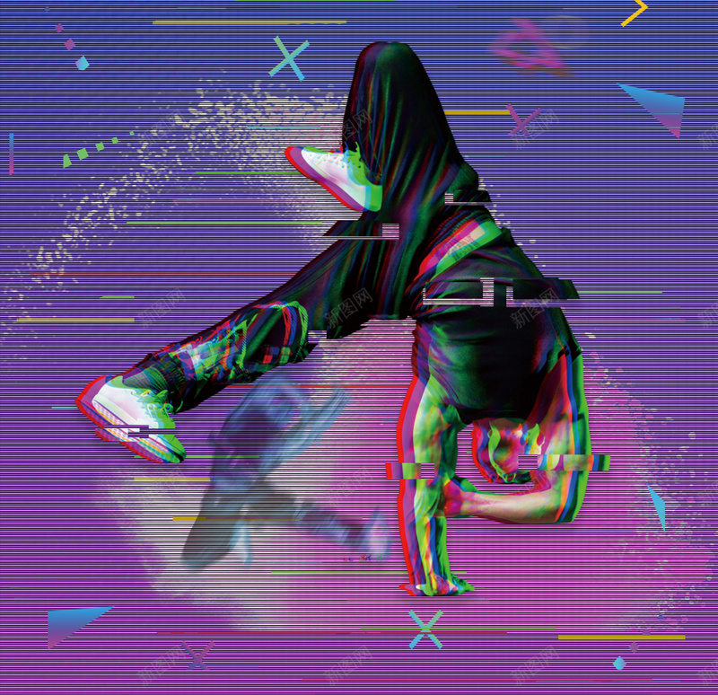 故障风街舞招生X展架psd设计背景_新图网 https://ixintu.com 招生简章 故障风 秋季 舞蹈 街舞招生 街舞海报 跳舞 这就是街舞