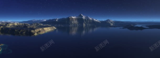 星空海洋宽屏背景jpg设计背景_新图网 https://ixintu.com 星空