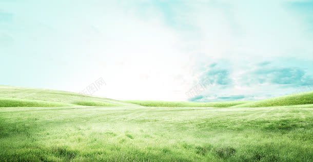 蓝色天空下的绿草地jpg设计背景_新图网 https://ixintu.com 天空 草地 蓝色