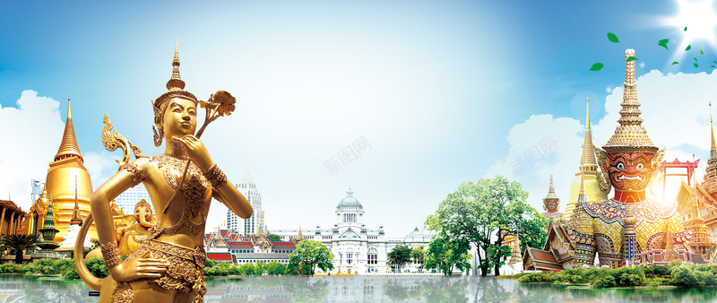 泰国风情旅游海报bannerpsd设计背景_新图网 https://ixintu.com banner 乐趣 国外旅行 大气 旅游 泰国 海报 背景 蓝色 风情