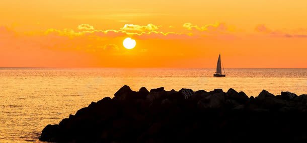 夕阳大海背景jpg设计背景_新图网 https://ixintu.com 夕阳 大海 天空 船