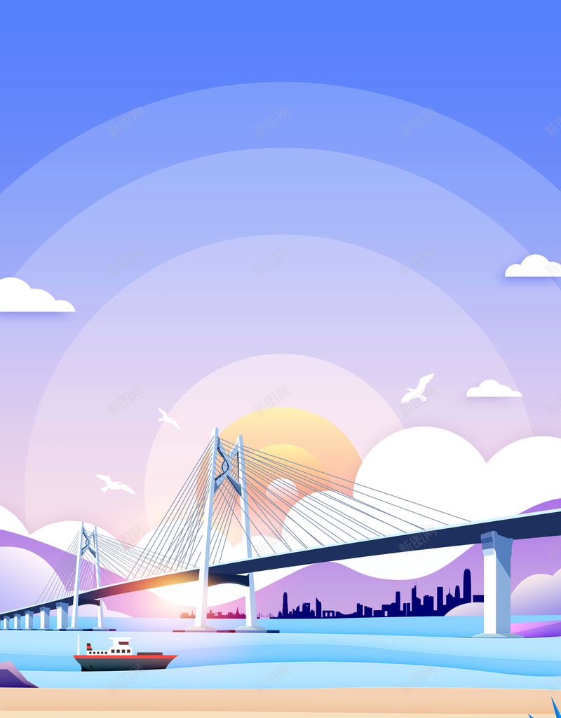 港珠澳大桥剪纸港澳游海报psd设计背景_新图网 https://ixintu.com 中华人民共和国香港特别行政区 中国澳门 地标建筑 海底隧道 港澳游 港珠澳大桥 澳门人工岛 澳门旅游 珠海 跨海通道 香港旅游